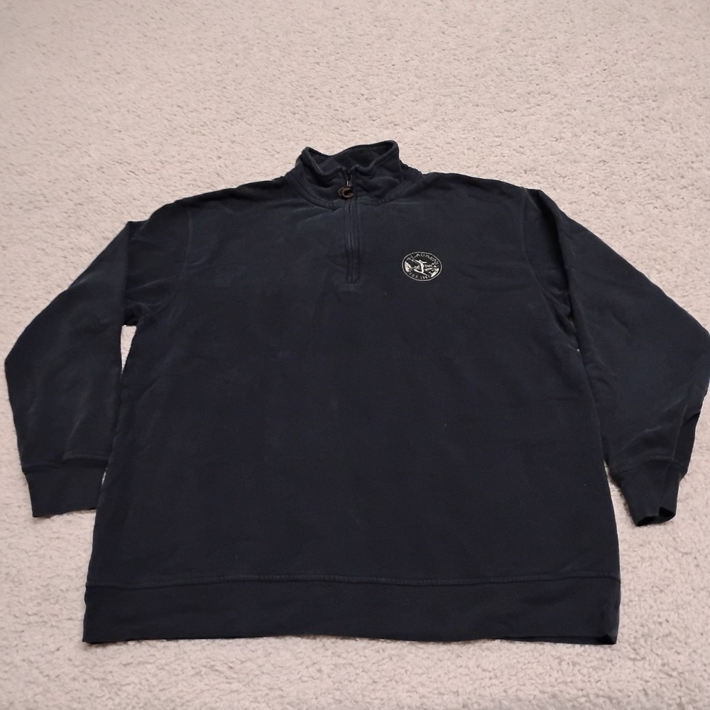 Ralph Lauren Sweater Mens Large Black 1/4 Zip Ski Logo Preppy Sweatshirt Vintage